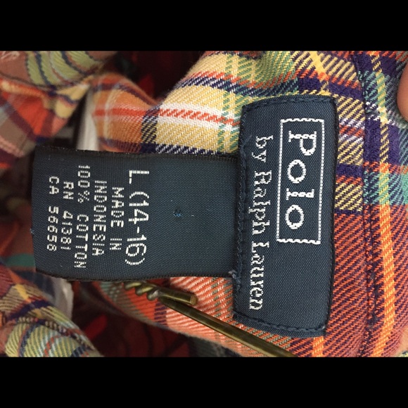 Ralph Lauren Polo Orange plaid flannel - Picture 6 of 6