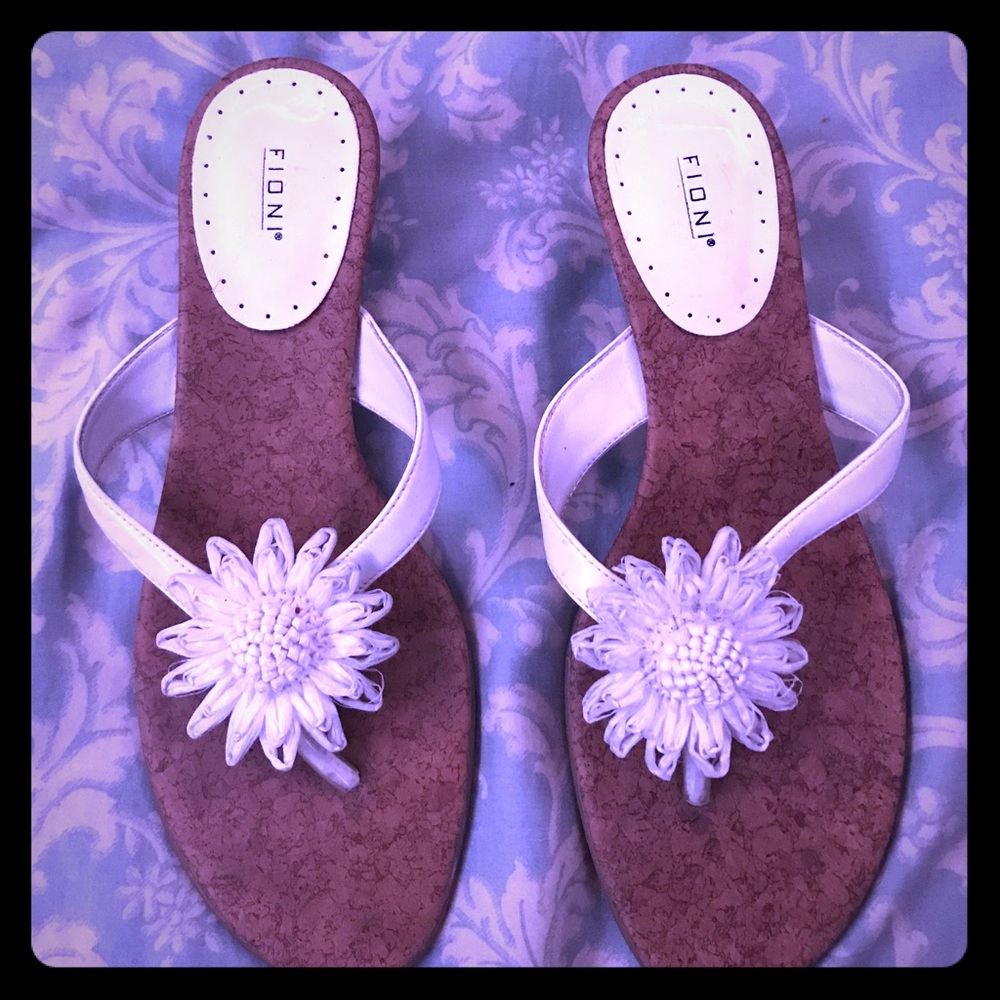 White sandals size 6.5. Used. Sold as is.
