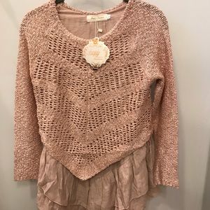 Pink Simply Couture layered tunic sweater