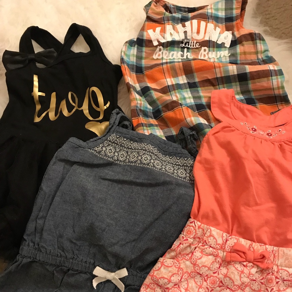 Lot of 5 toddler girl dress/one pieces