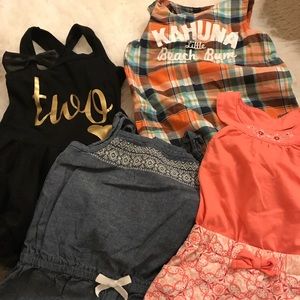 Lot of 5 toddler girl dress/one pieces