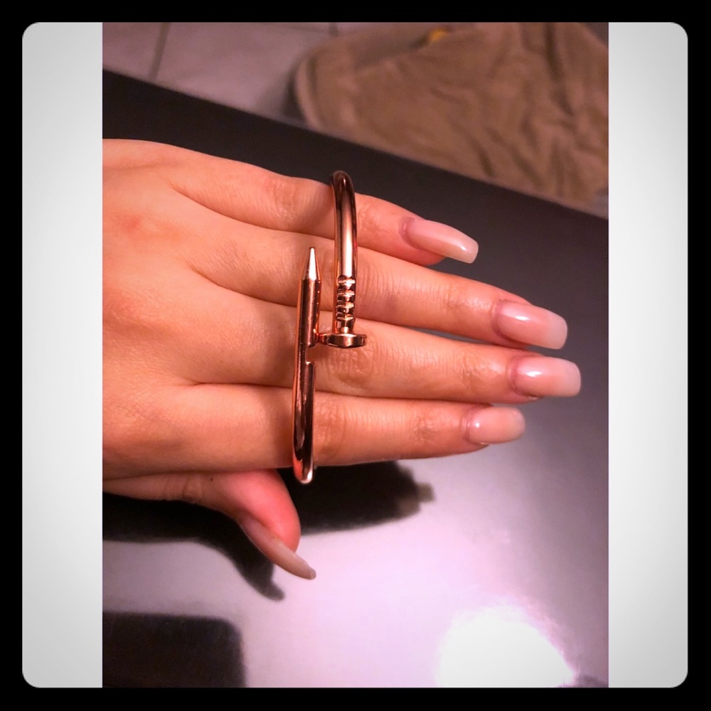 Rose gold nail bracelet