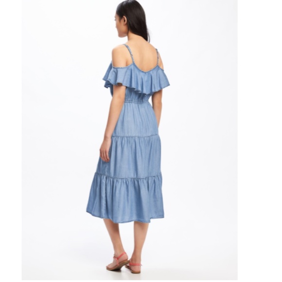 Last chance!! Tencel off the shoulder ruffle midi - Picture 3 of 4