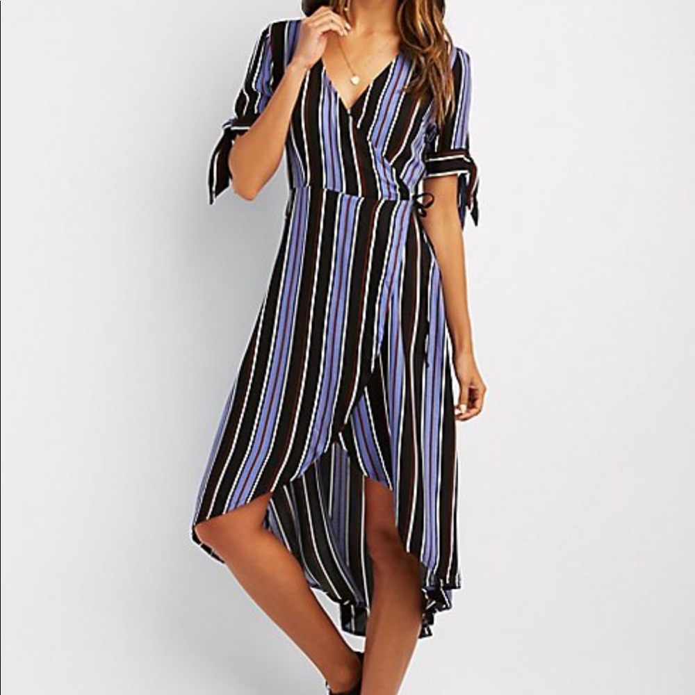 Striped wrap dress