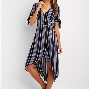 Striped wrap dress