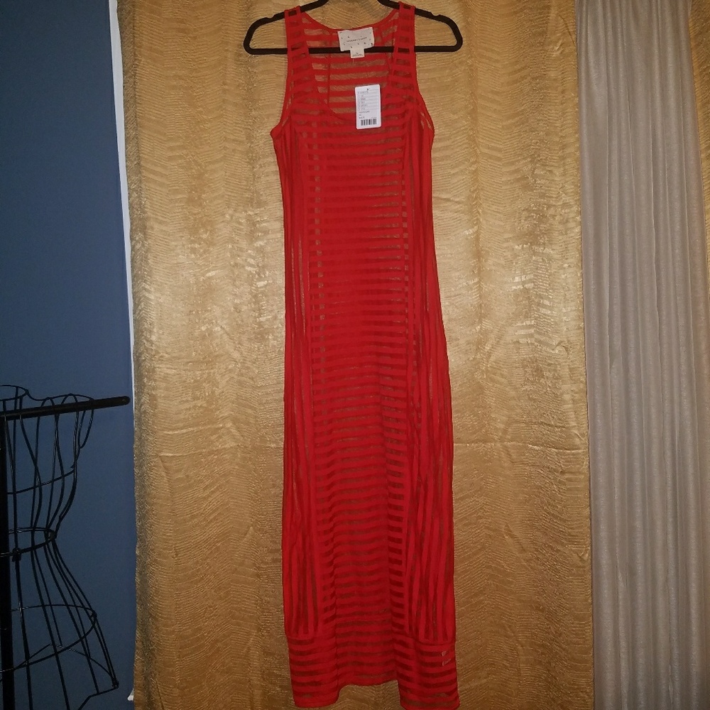 Beautiful red maxi dress/swimsuit cover