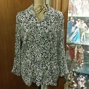 Ruffle Front Blouse sz 14 by JM Collection