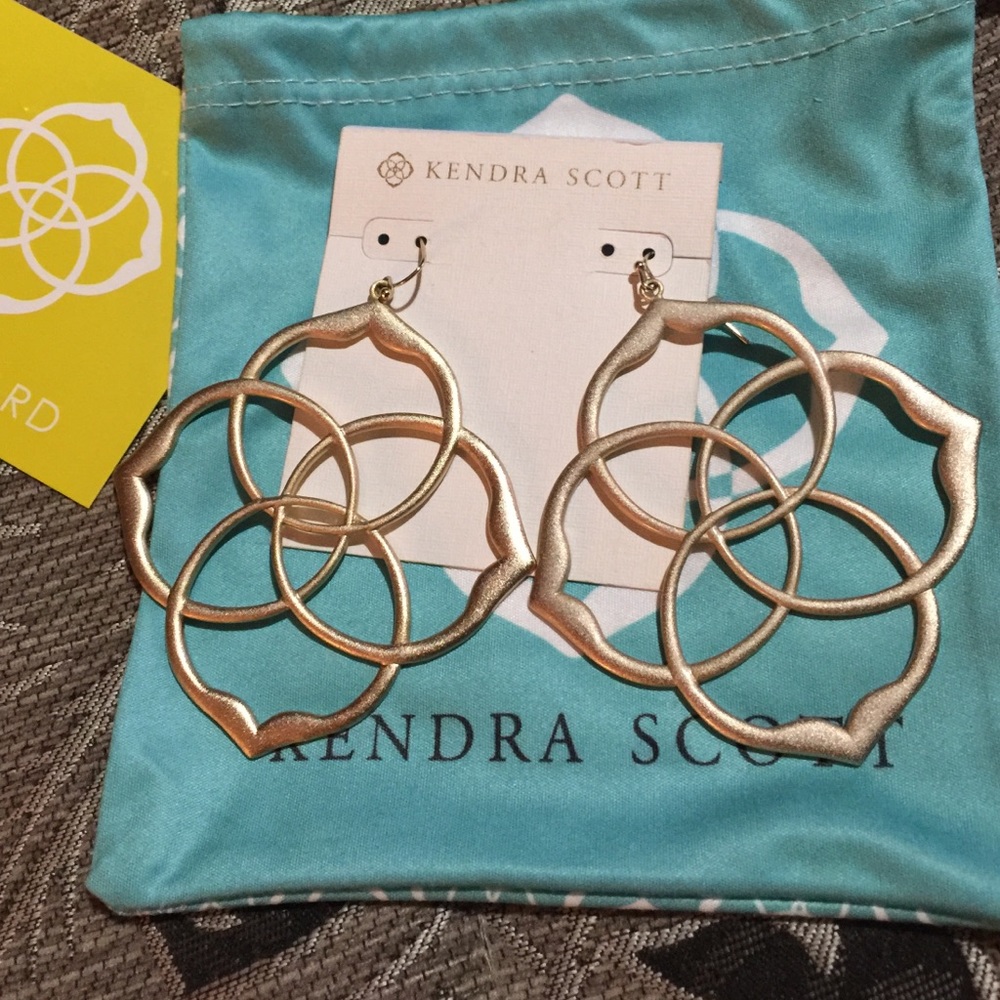 Gold Kendra Scott Rajan Logo Earrings