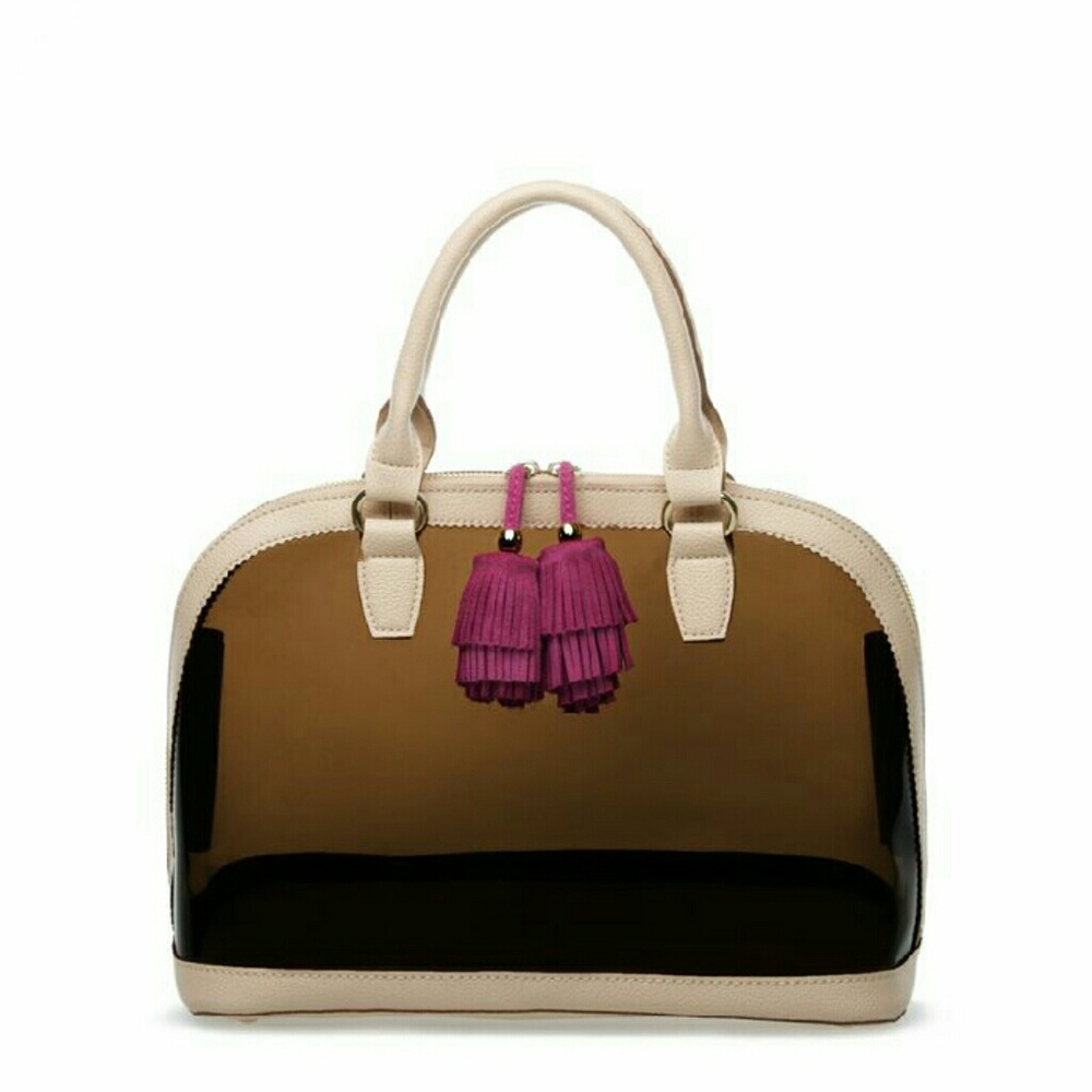 Clear Pom Pom Satchel