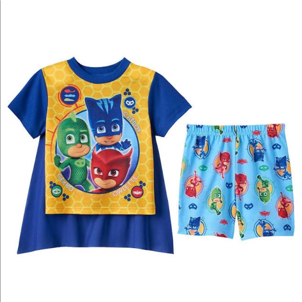 NWT PJ Masks Toddler Boys 2-PC Pajama Set w/Cape