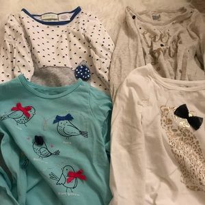 Lot of 4 toddler girl long sleeves shirts
