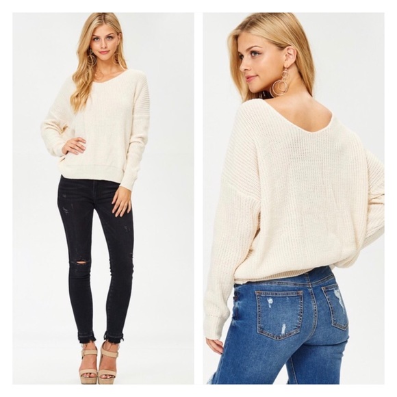 Scoop Back Sweater Top - Picture 2 of 4