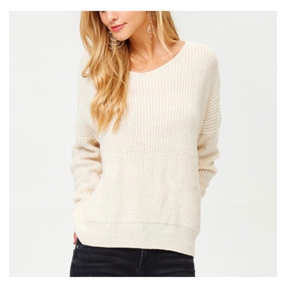 Scoop Back Sweater Top - Picture 3 of 4