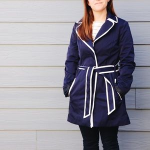 Navy w/ White Trim Rain/Trench coat