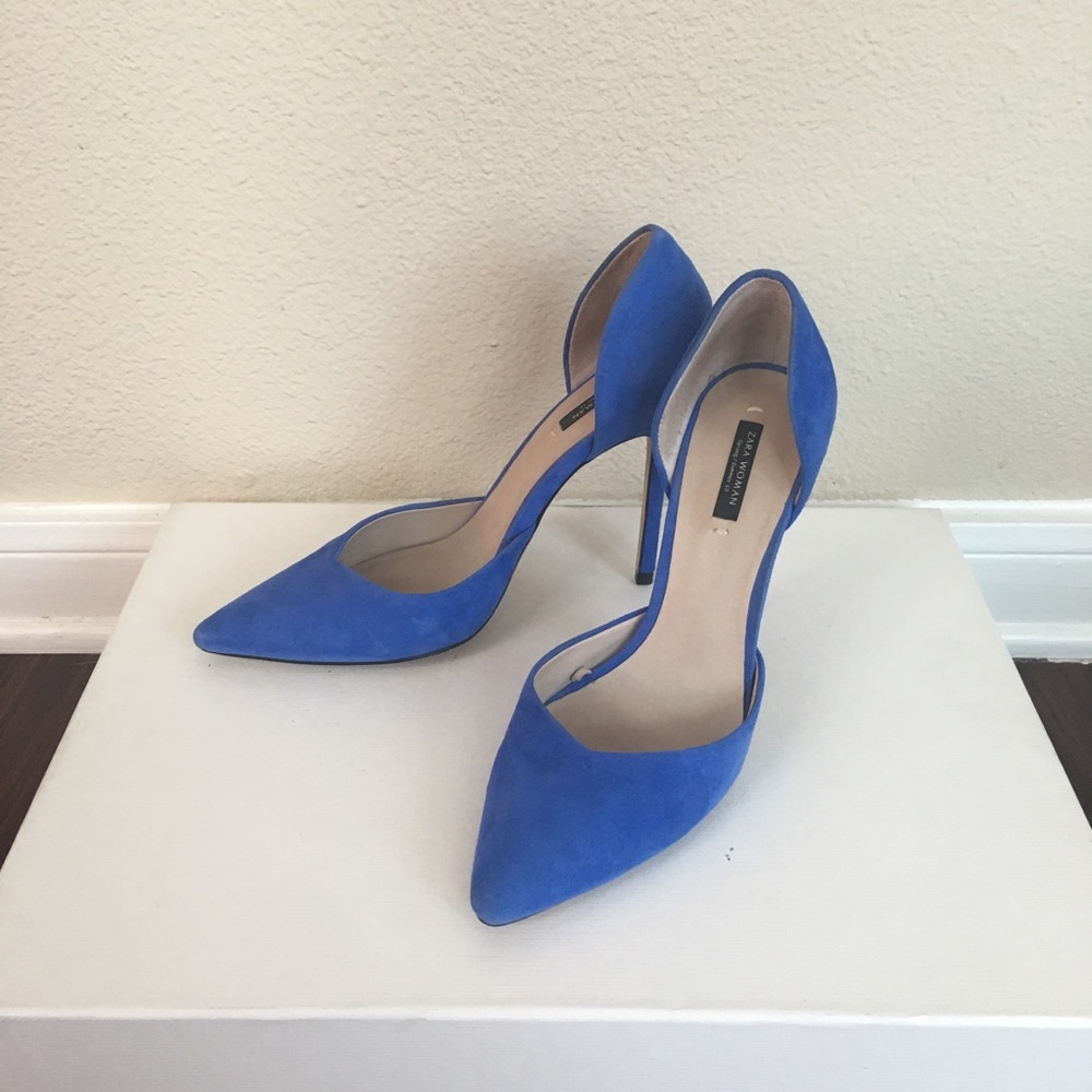 Zara suede blue pumps/heels in size 8.5US
