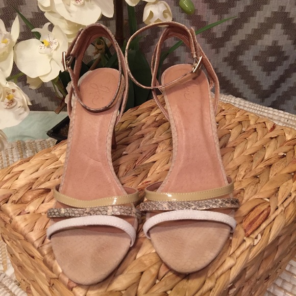 Joie Tan Snake Skin Ankle Strap Heels! - Picture 3 of 8