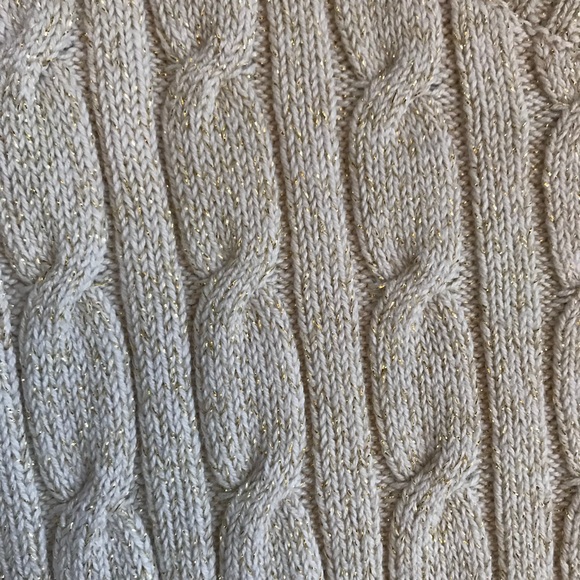 Ivory sweater with gold metallic for the holidays! - Picture 2 of 4