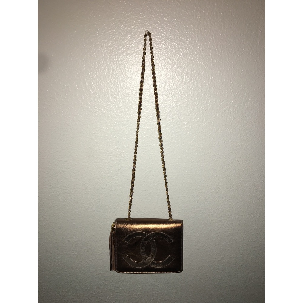 Chanel metallic bronze bag