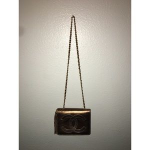 Chanel metallic bronze bag