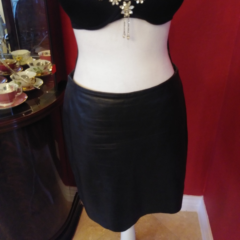 Arden B Black Leather Skirt