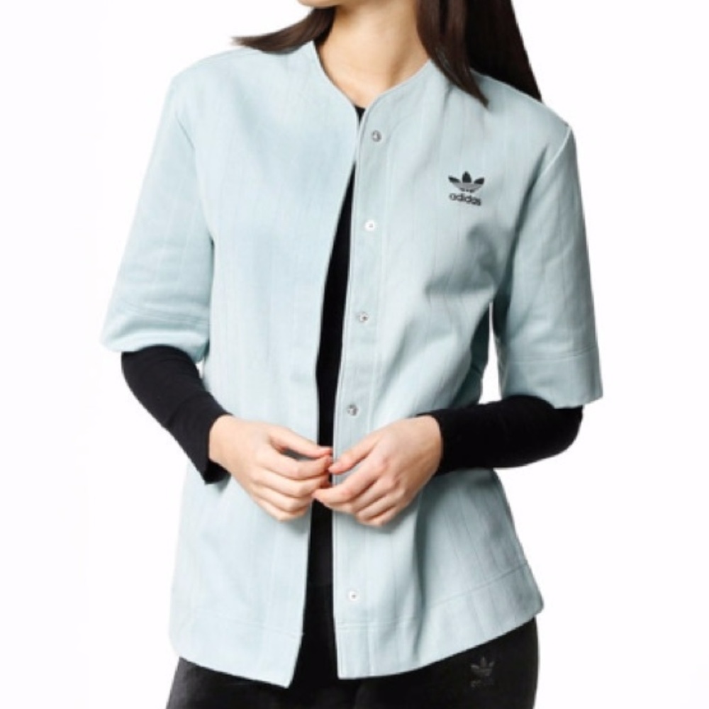 ✨NEW✨ Adidas Trefoil Brooklyn Heights Baseball Tee Mint Color Baseball Jersey