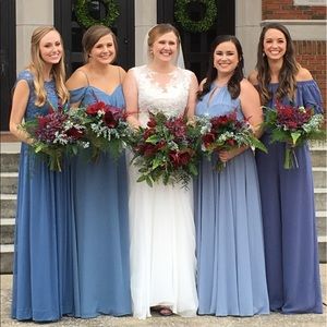 Sz4 David’s Bridal dress in steel blue