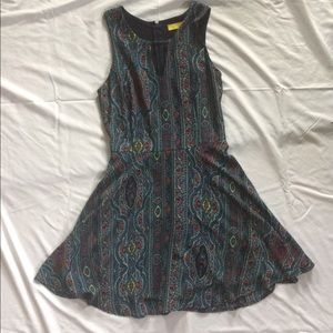 Darling Navy/teal/yellow/red midi dress