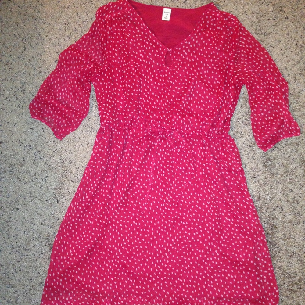 Red and White Old Navy Dress - Size Small