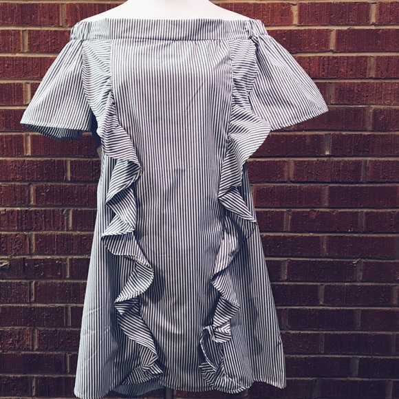 Style Envy striped off the shoulder ruffle top - Picture 7 of 7