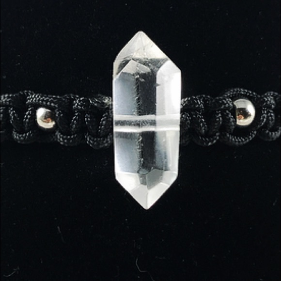 Crystal quartz bracelet .double point crystal quartz macrame adjustable bracelet - Picture 7 of 9