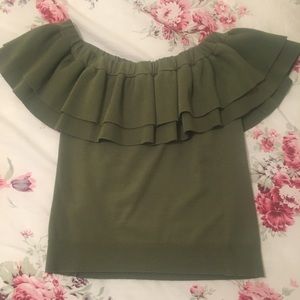 Jcrew ruffle off the shoulder top