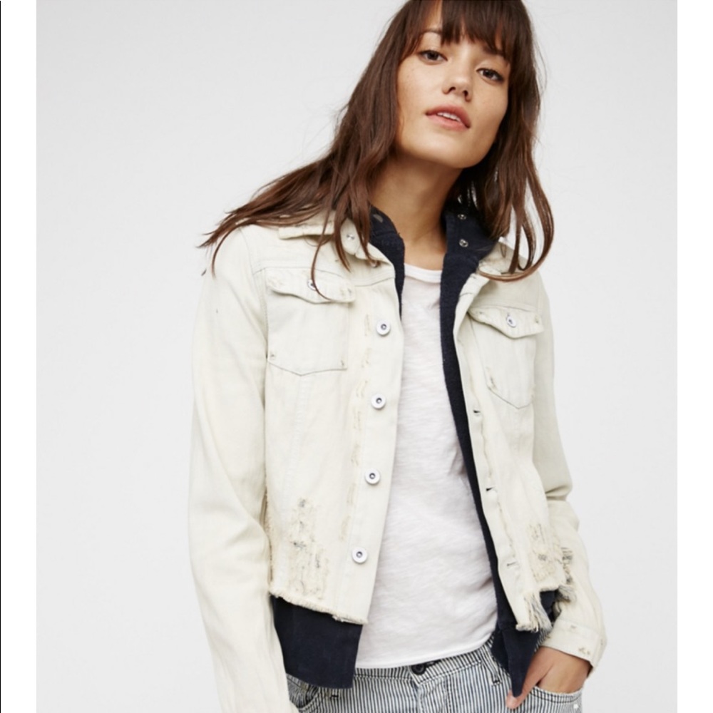 Double Weave Denim Jacket By Free People BNWT - Picture 4 of 5