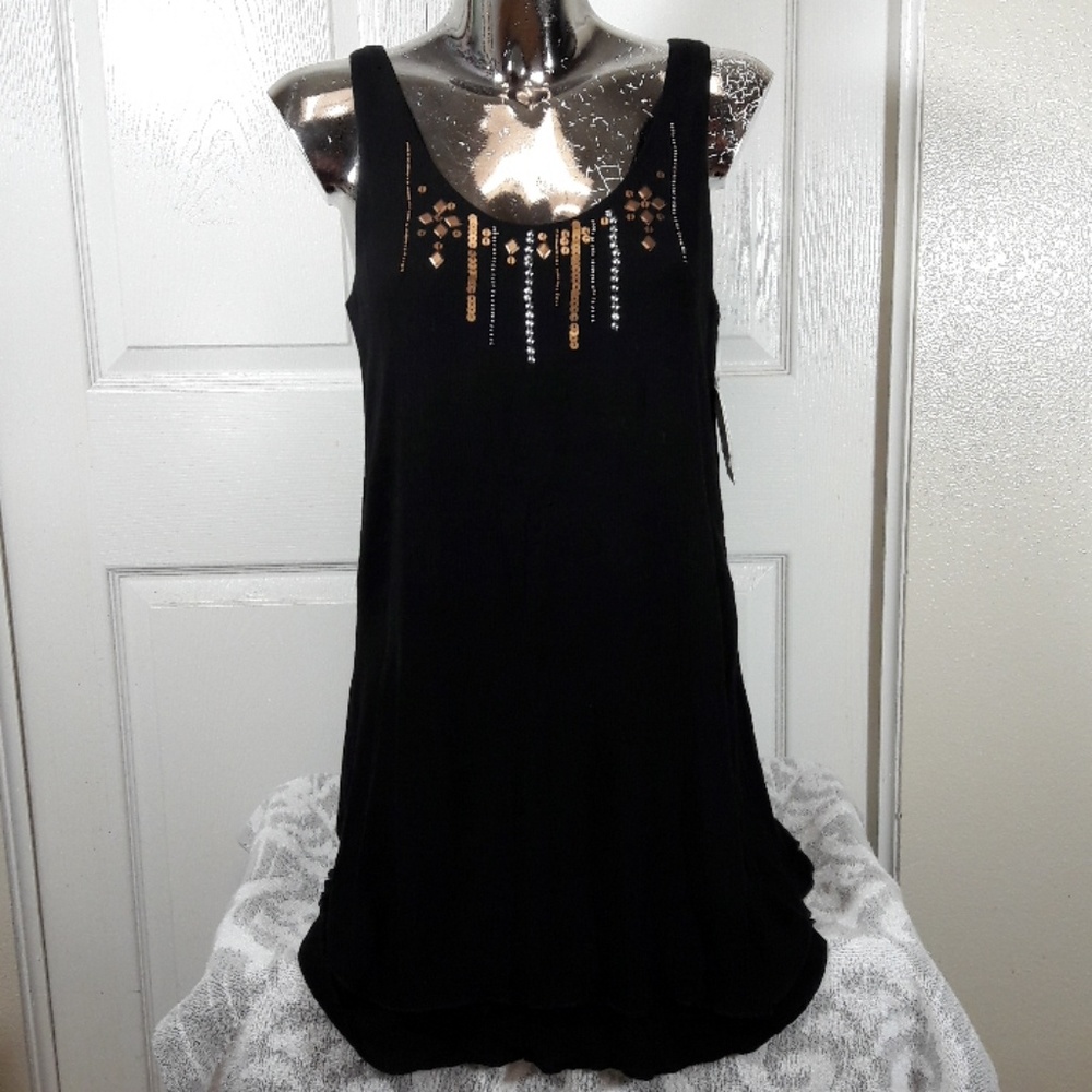 VOLCOM Honey Money Dress Black/Beaded - Picture 2 of 8