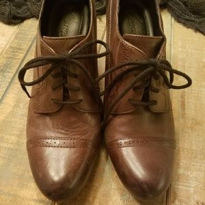 Leather wedge bootie