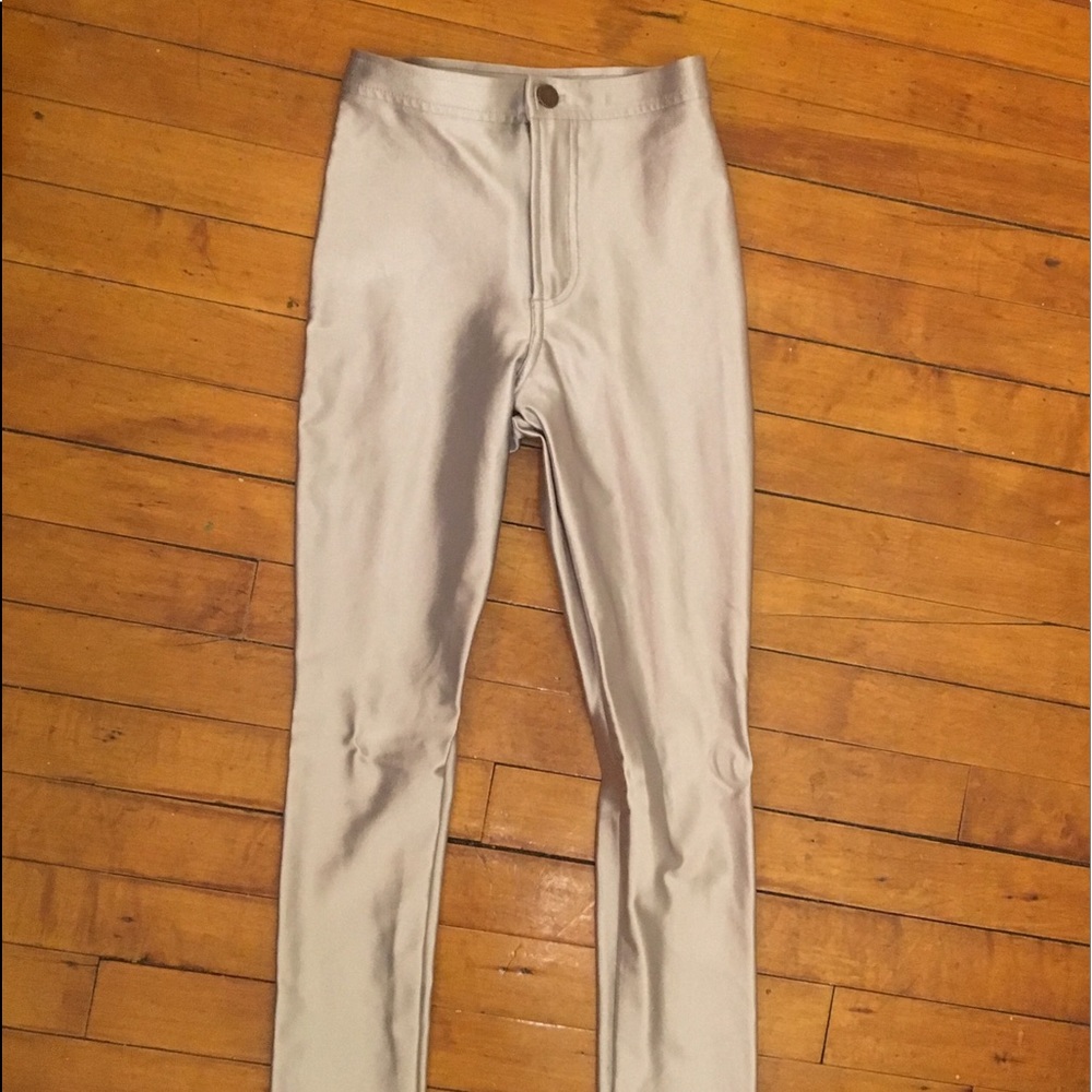 American Apparel RARE silver disco pants