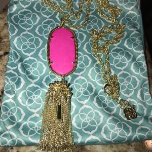 Kendra Scott Rayne Magenta and Gold necklace