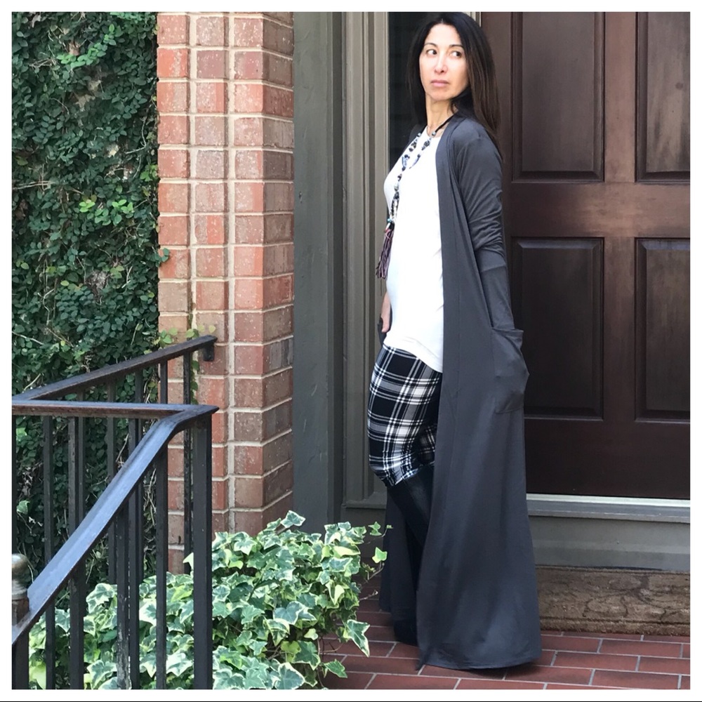 ✨LAST ONE✨Charcoal  long duster with pockets - Picture 3 of 6