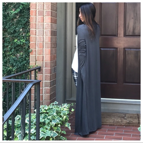 ✨LAST ONE✨Charcoal  long duster with pockets - Picture 4 of 6