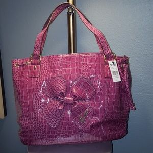 XOXO FIT TO BE TIED FAUX CROC PRINT BAG