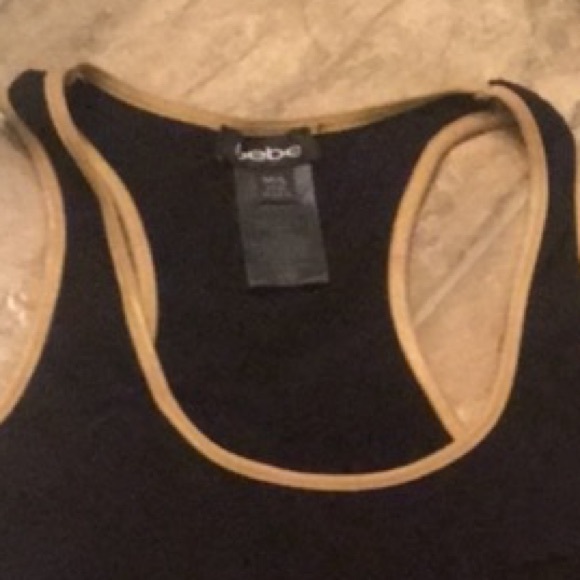 👒Bebe tank tback black with gold trim - Picture 2 of 4