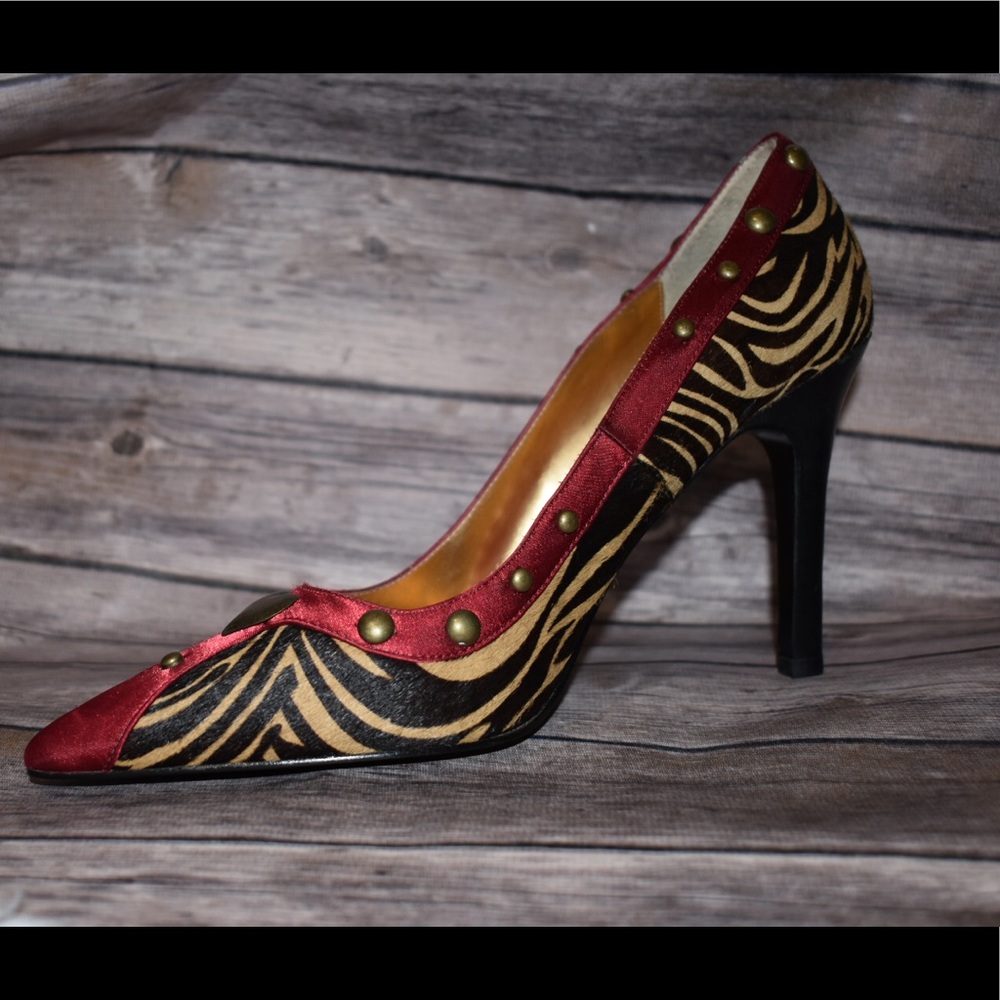 Halè Bob fur leather heels :8.5”