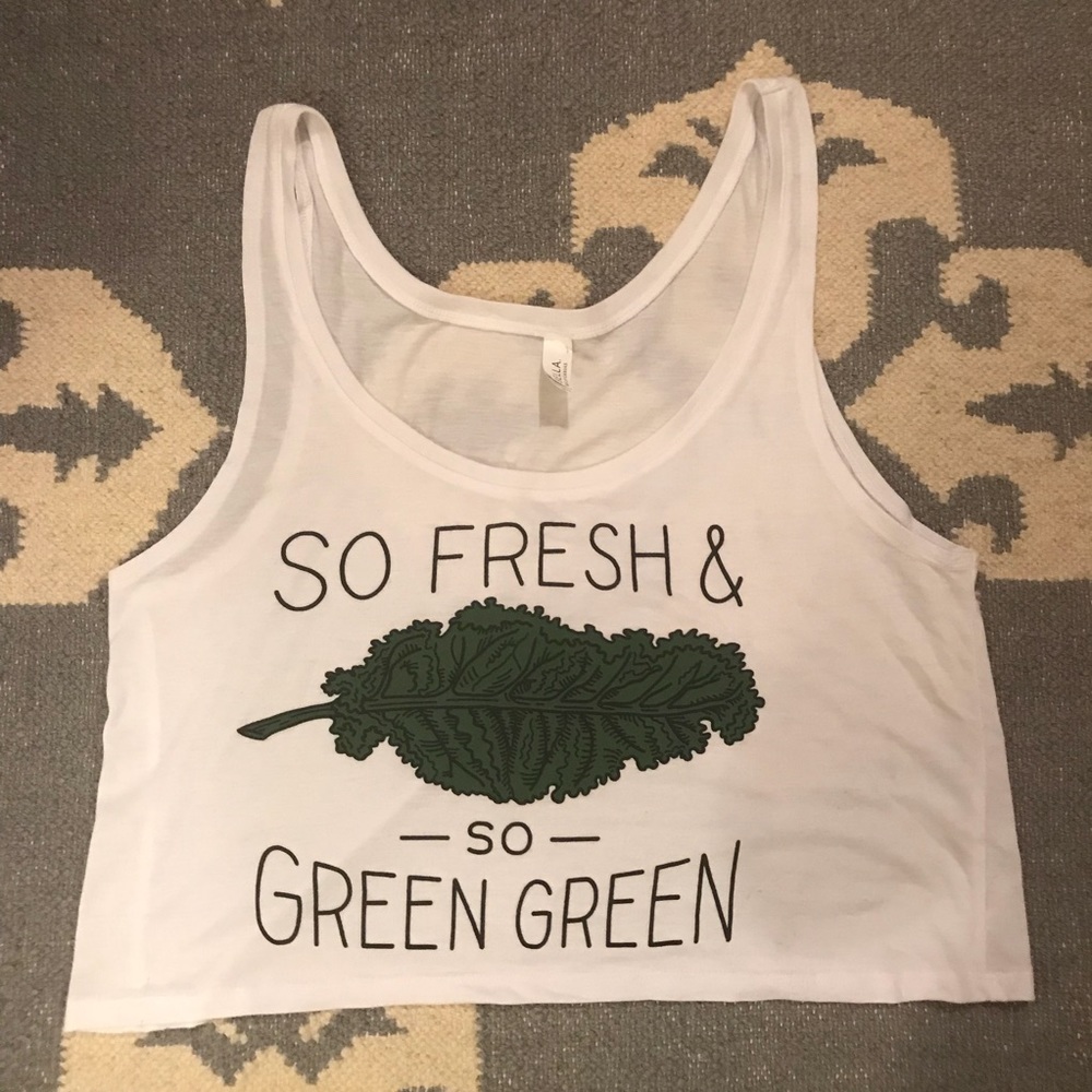 Cute Crop Top - So Fresh and So Green Green