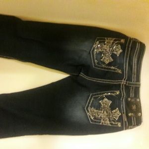 MissMe "cuffed" jeans, size 29, rhinestone pocket