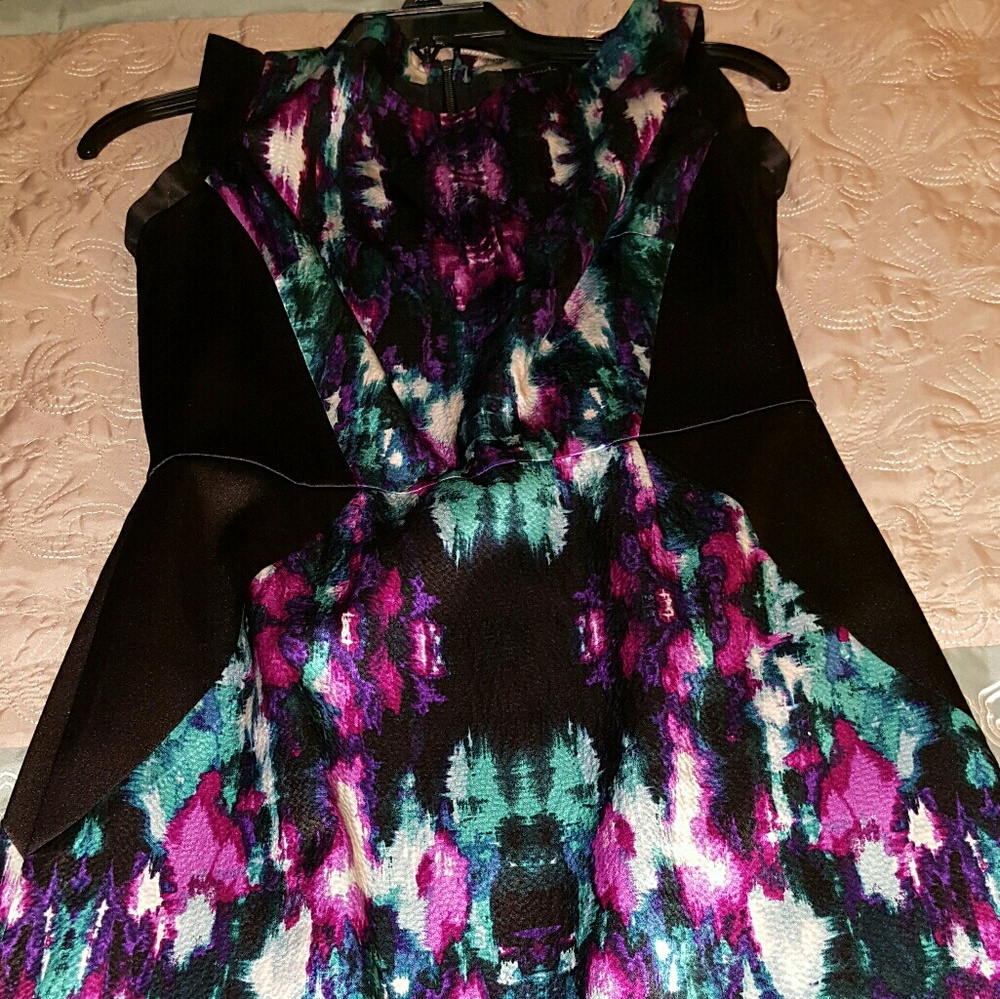 Black colorful cocktail dress