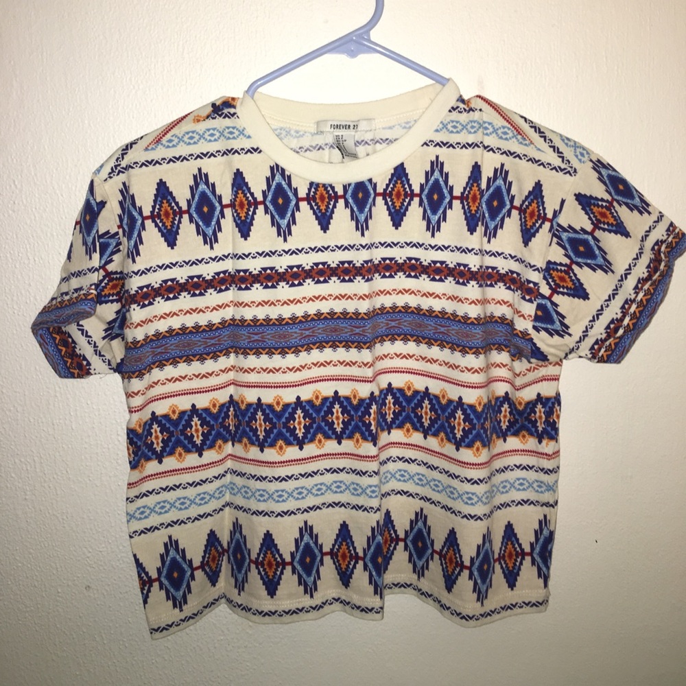 Folk pattern crop top