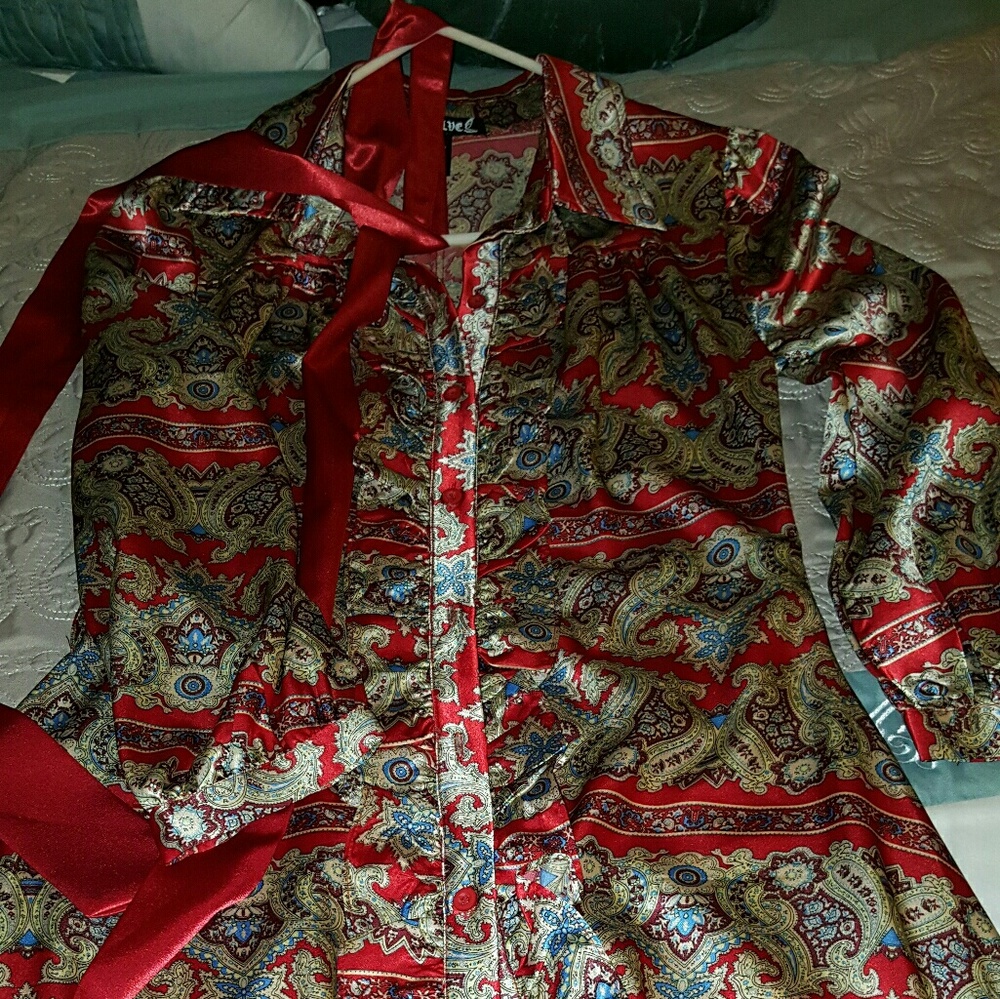 Red print dress