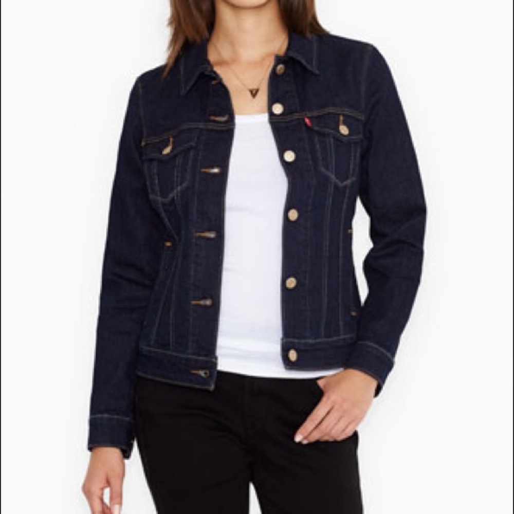 LEVI DARK BLUE STRECH DENIM JACKET