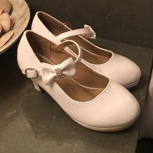 Beautiful cream girls dress heals