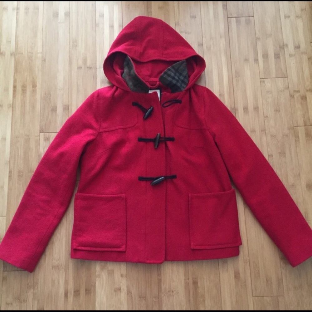 Old Navy Red Toggle Wool Coat
