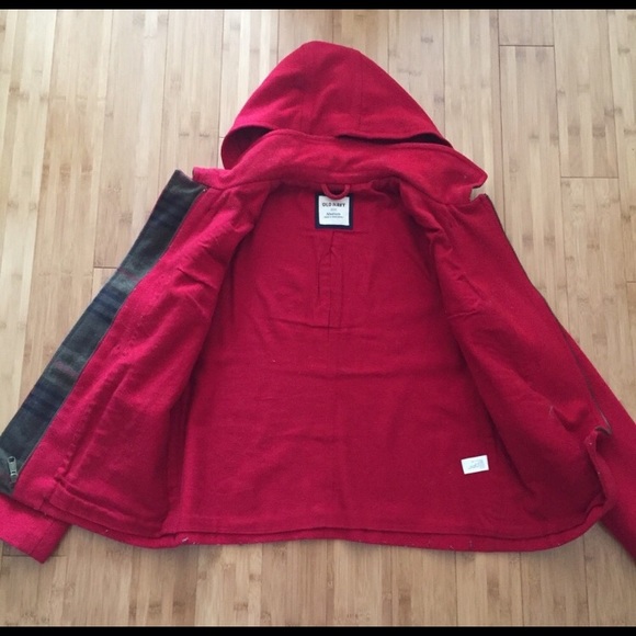 Old Navy Red Toggle Wool Coat - Picture 2 of 3